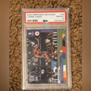 2024 Topps Now UEFA Euro Lamine Yamal #54 PSA 10 Spain